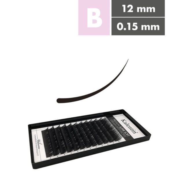 Kalentin Extensiones De Pestañas Clásicas Curva B 0,15 12mm